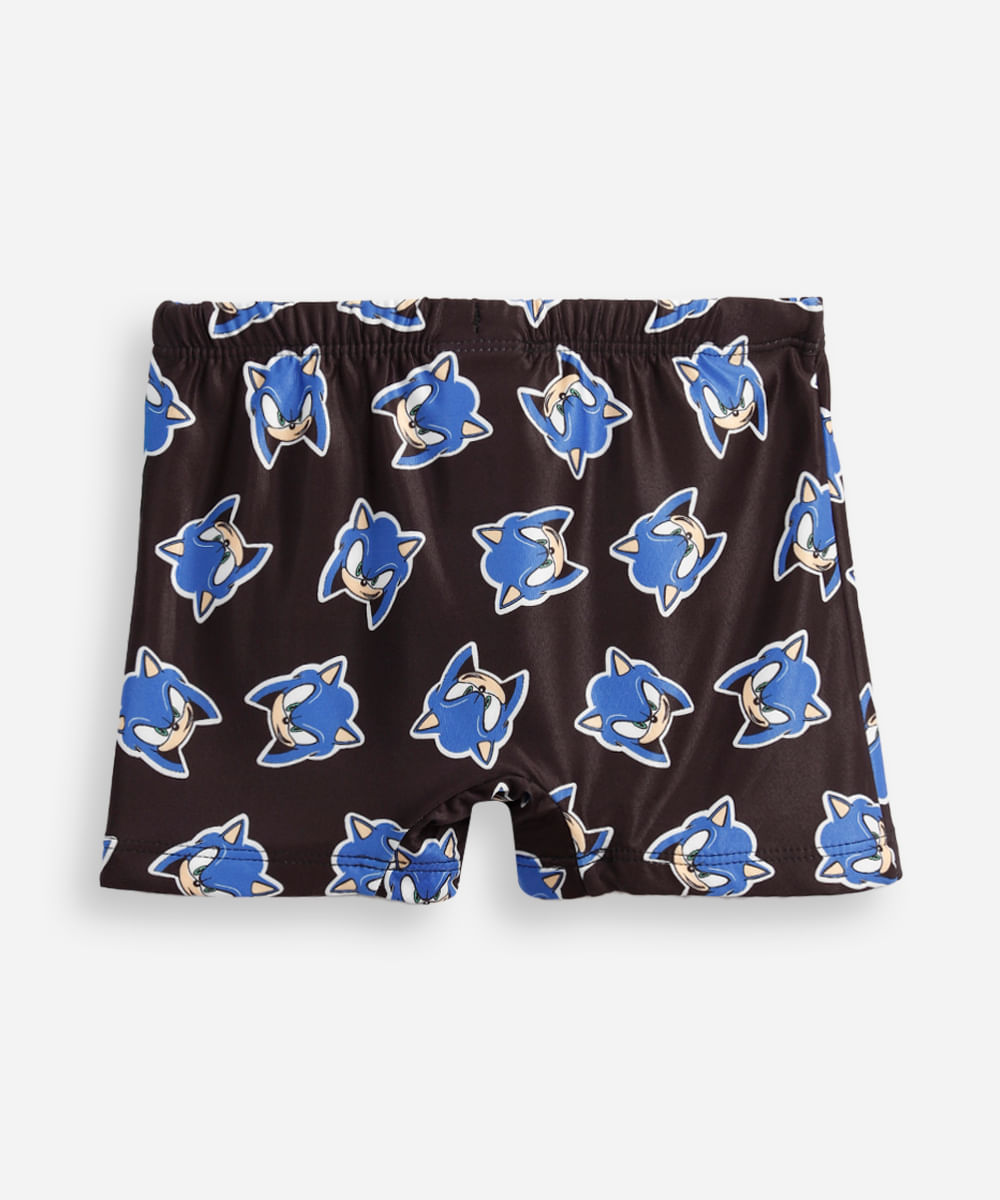 sunga infantil sonic preta