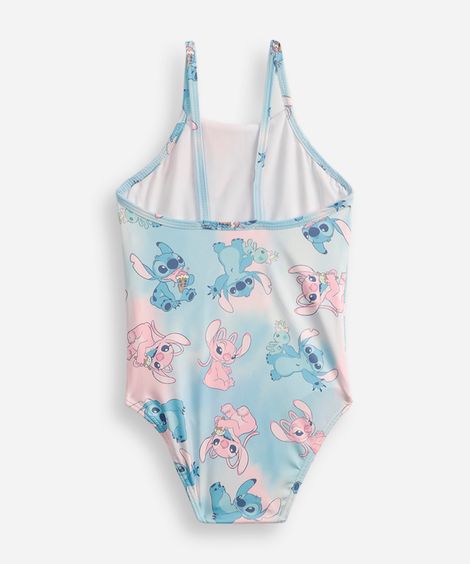 maiô infantil alça fina stitch azul