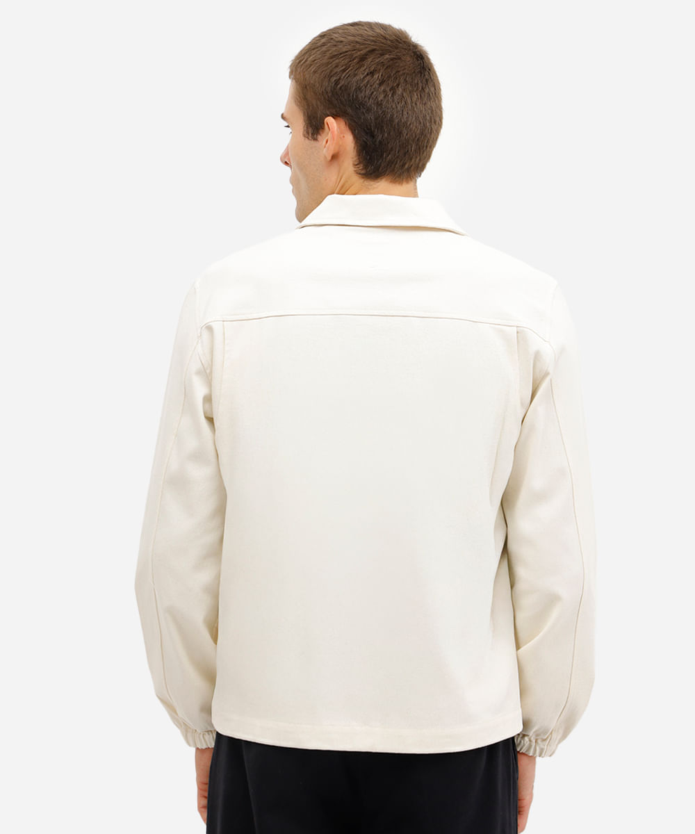 jaqueta masculina de algodão off white