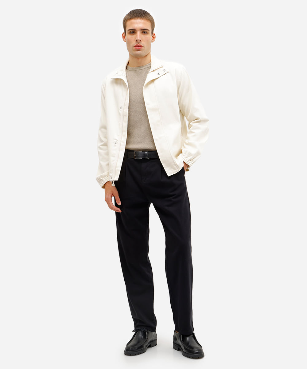 jaqueta masculina de algodão off white