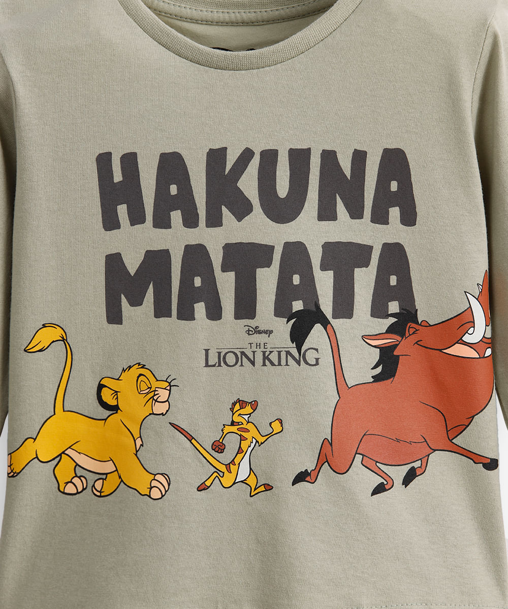 kit de 2 blusas infantis de algodão o rei leão colorida