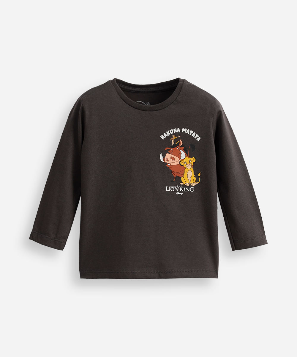 kit de 2 blusas infantis de algodão o rei leão colorida