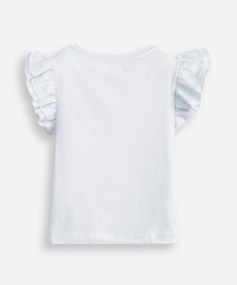 blusa infantil de algodão com paetê azul