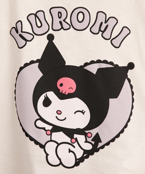 pijama longo infantil de algodão hello kitty off white