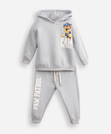 conjunto infantil de moletom felpado patrulha canina azul