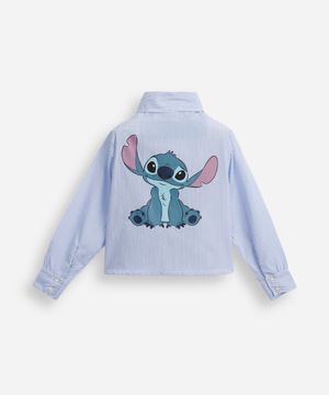 camisa infantil manga longa stitch listrada colorida