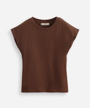 camiseta juvenil manga curta marrom
