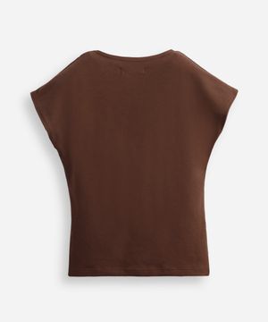 camiseta juvenil manga curta marrom