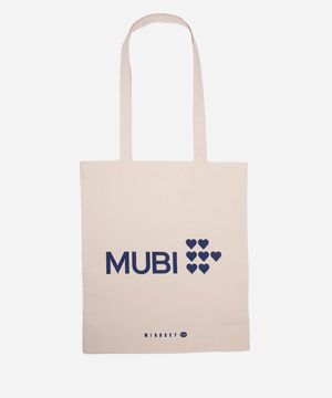 ecobag de algodão estampada mubi mindset pré venda envio a partir de 11 de julho bege