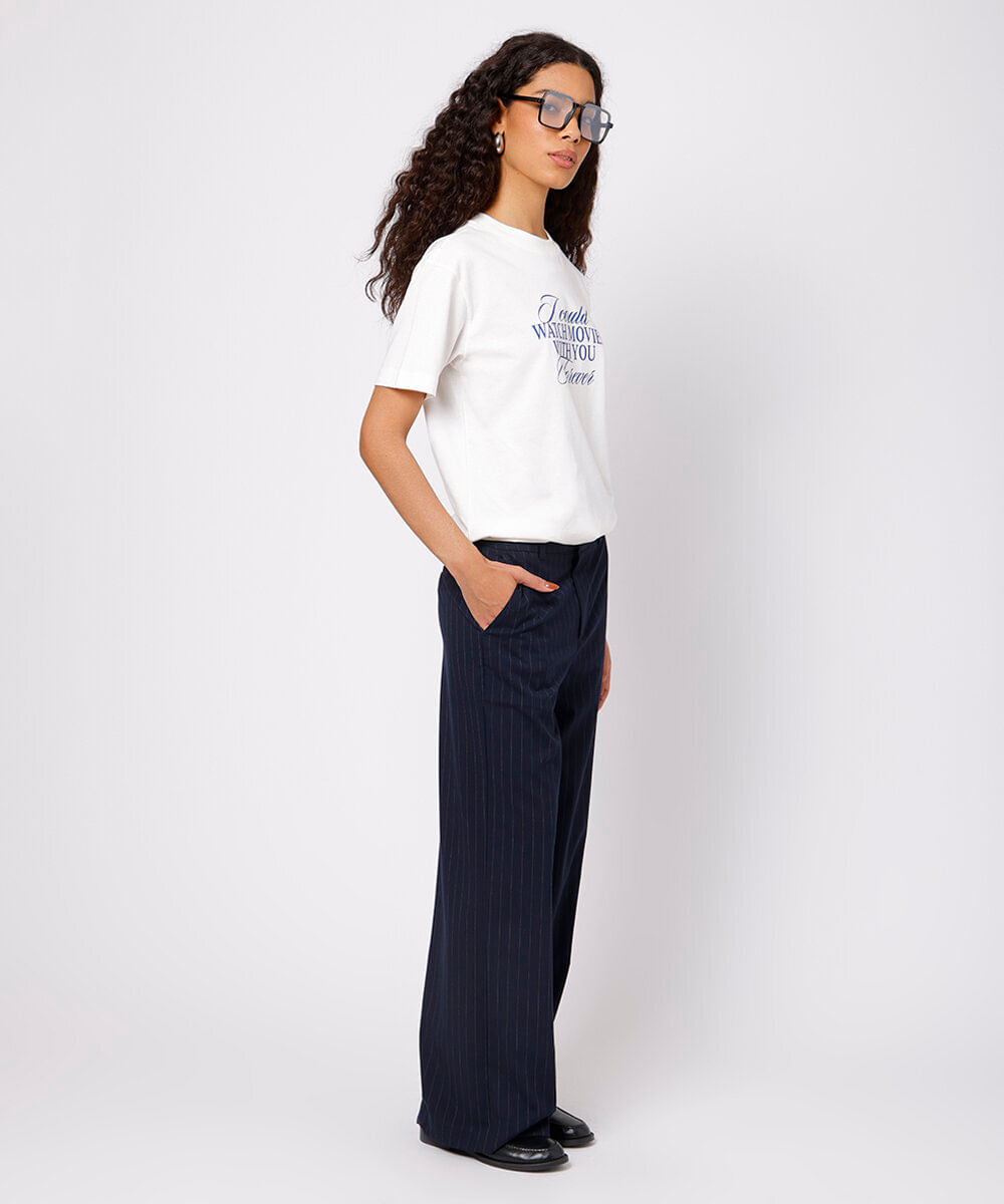 camiseta feminina de algodão estampada mubi mindset off white