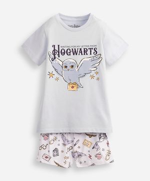 pijama curto infantil de algodão harry potter azul
