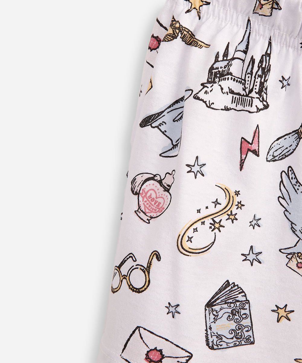 pijama curto infantil de algodão harry potter azul