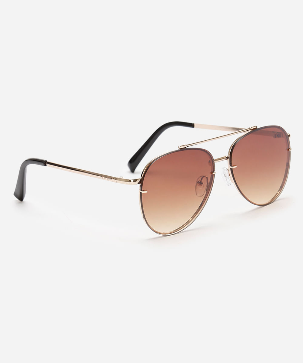 óculos de sol aviador triton dourado