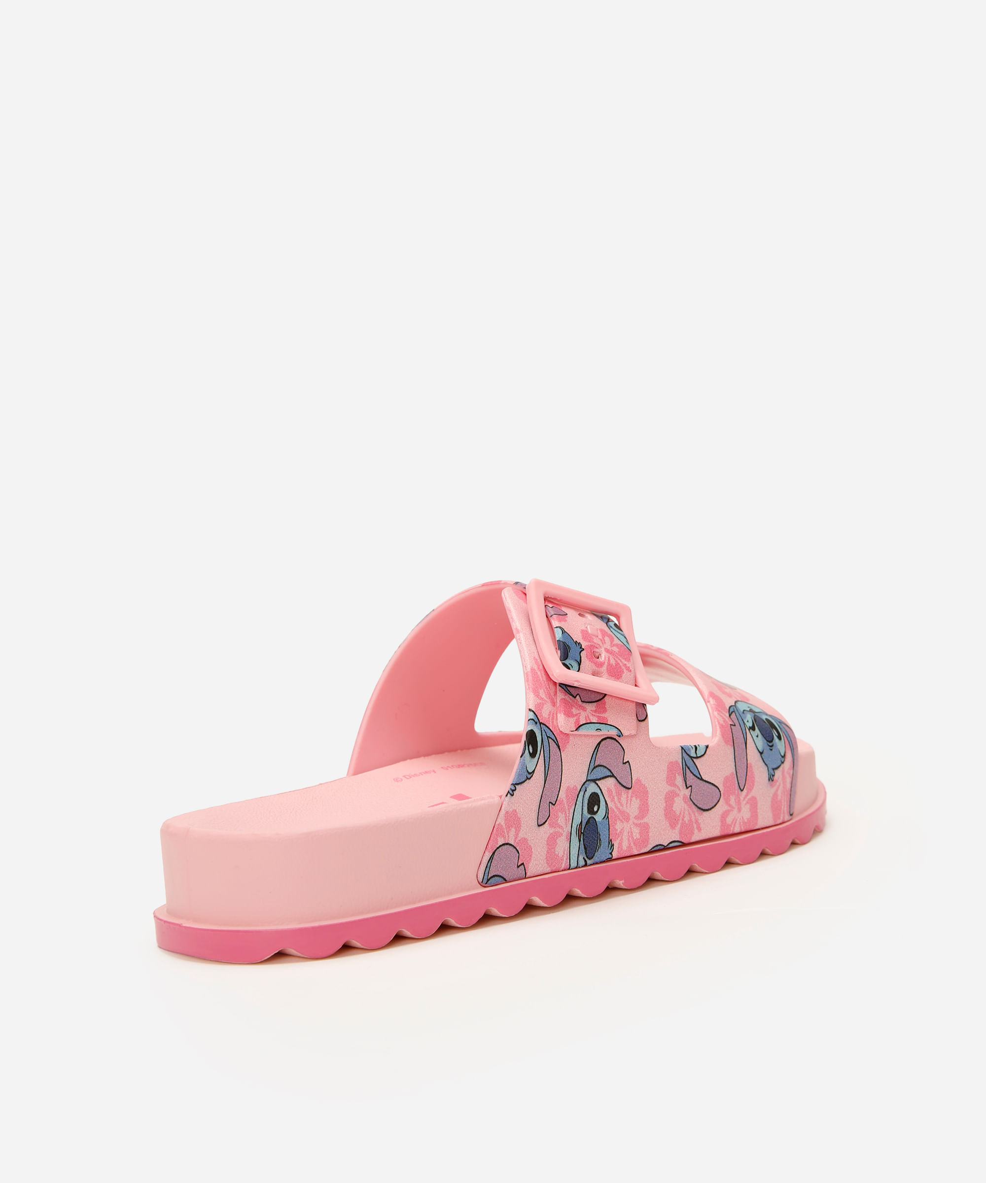 papete infantil stitch com fivela grendene rosa