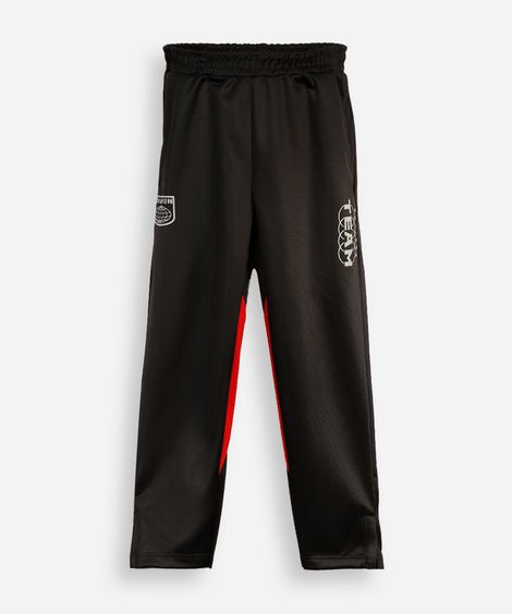 calça esportiva infantil bicolor preta
