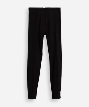 calça legging infantil canelada com nervura preta