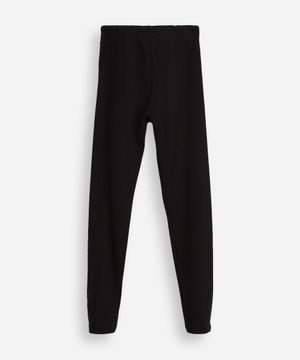 calça legging infantil canelada com nervura preta