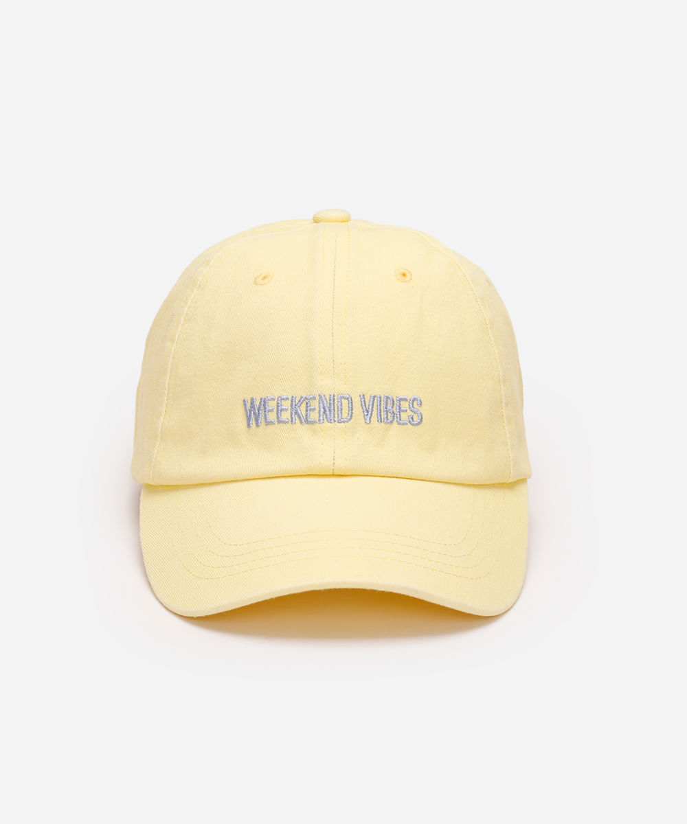 boné aba curva weekend vibes amarelo