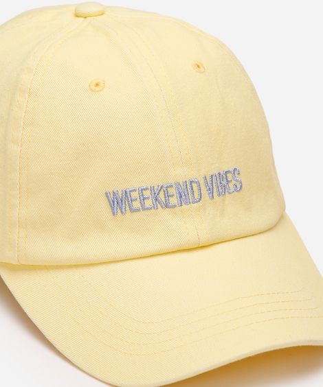 boné aba curva weekend vibes amarelo