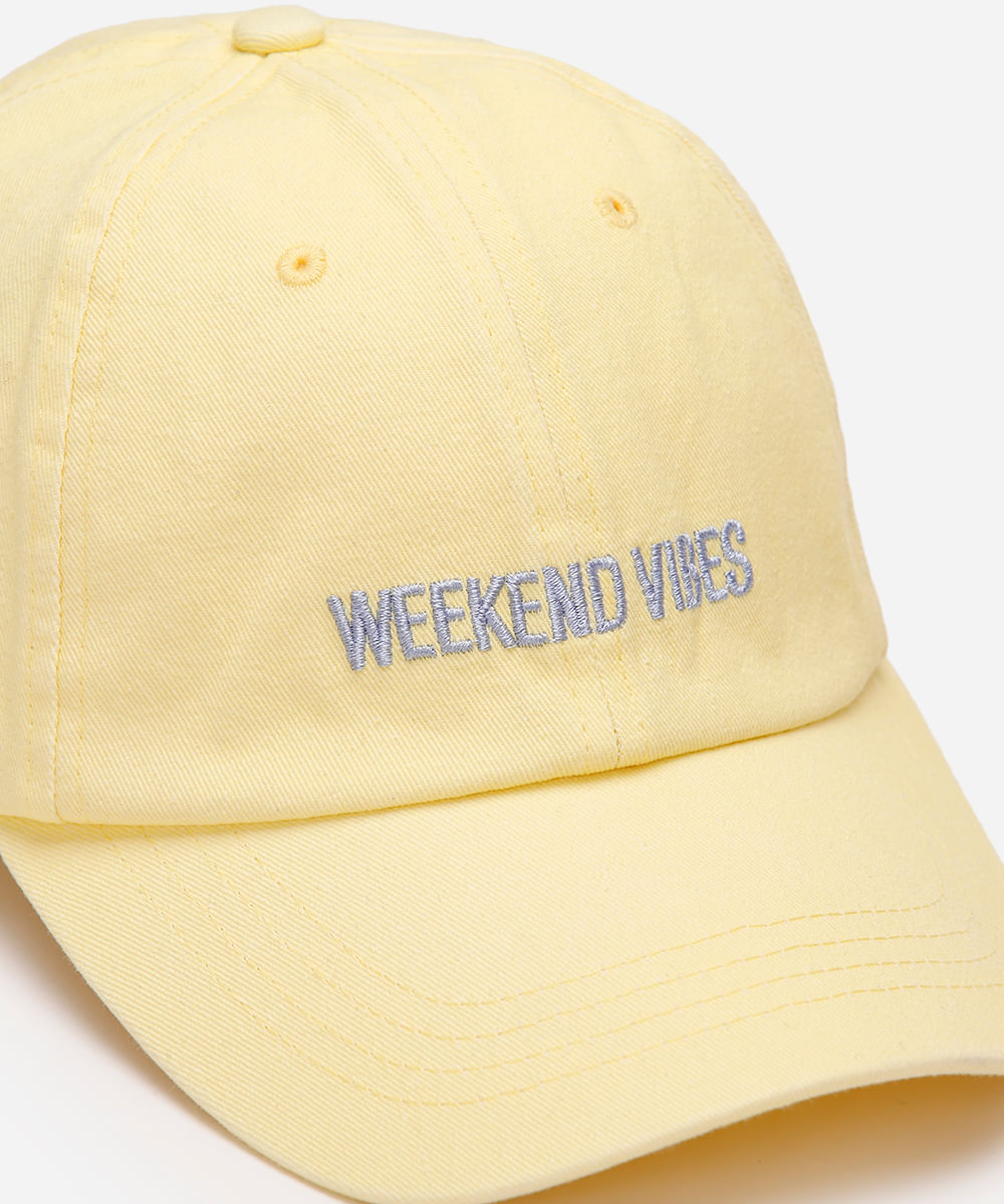 boné aba curva weekend vibes amarelo