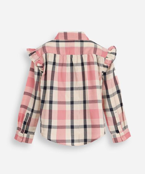 camisa de algodão infantil com lurex xadrez - multicor