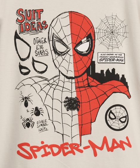 camiseta de algodão infantil manga curta homem aranha cinza