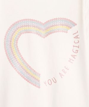 blusa de algodão infantil manga longa you are magical off white