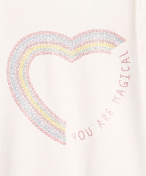 blusa de algodão infantil manga longa you are magical off white