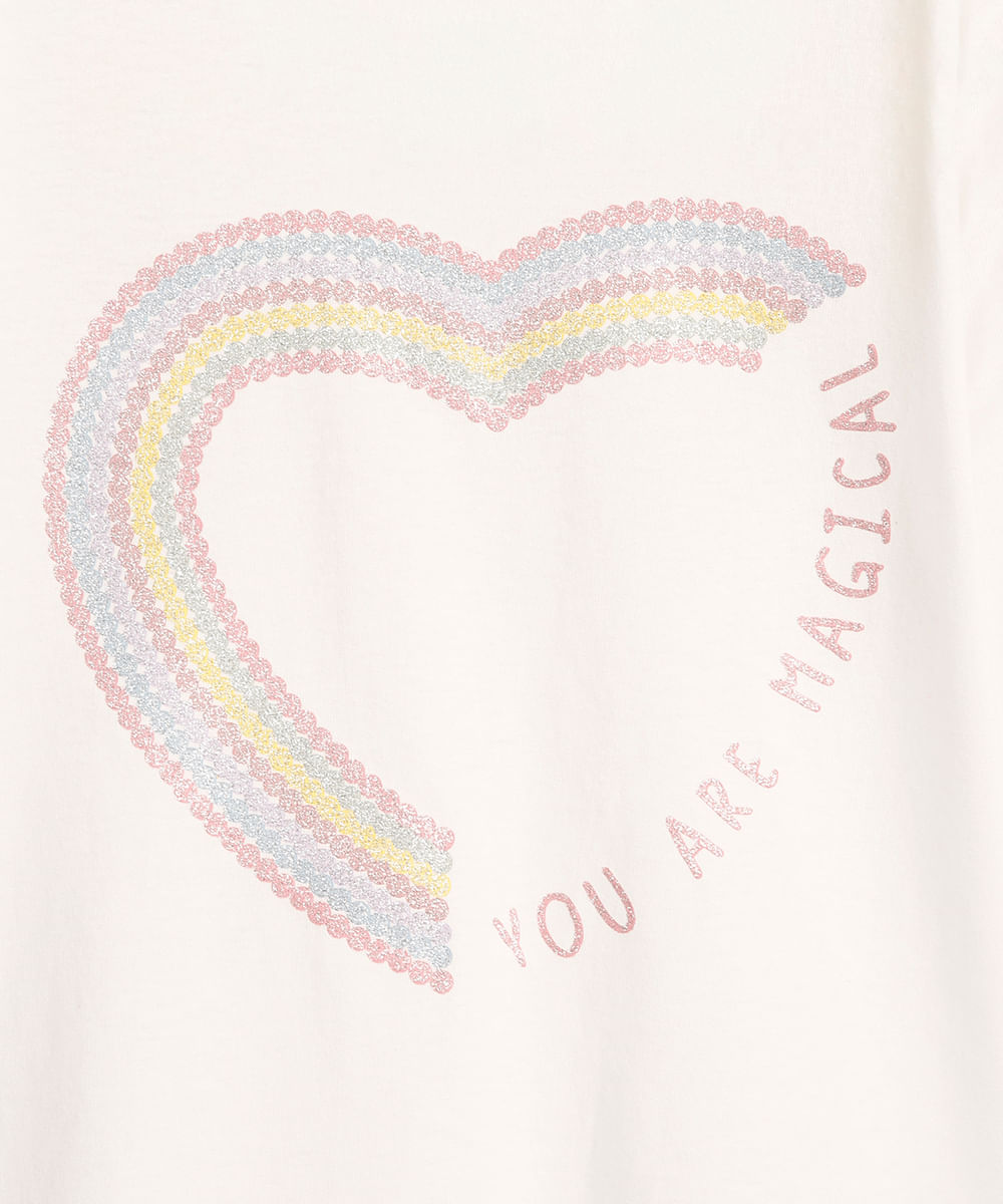 blusa de algodão infantil manga longa you are magical off white