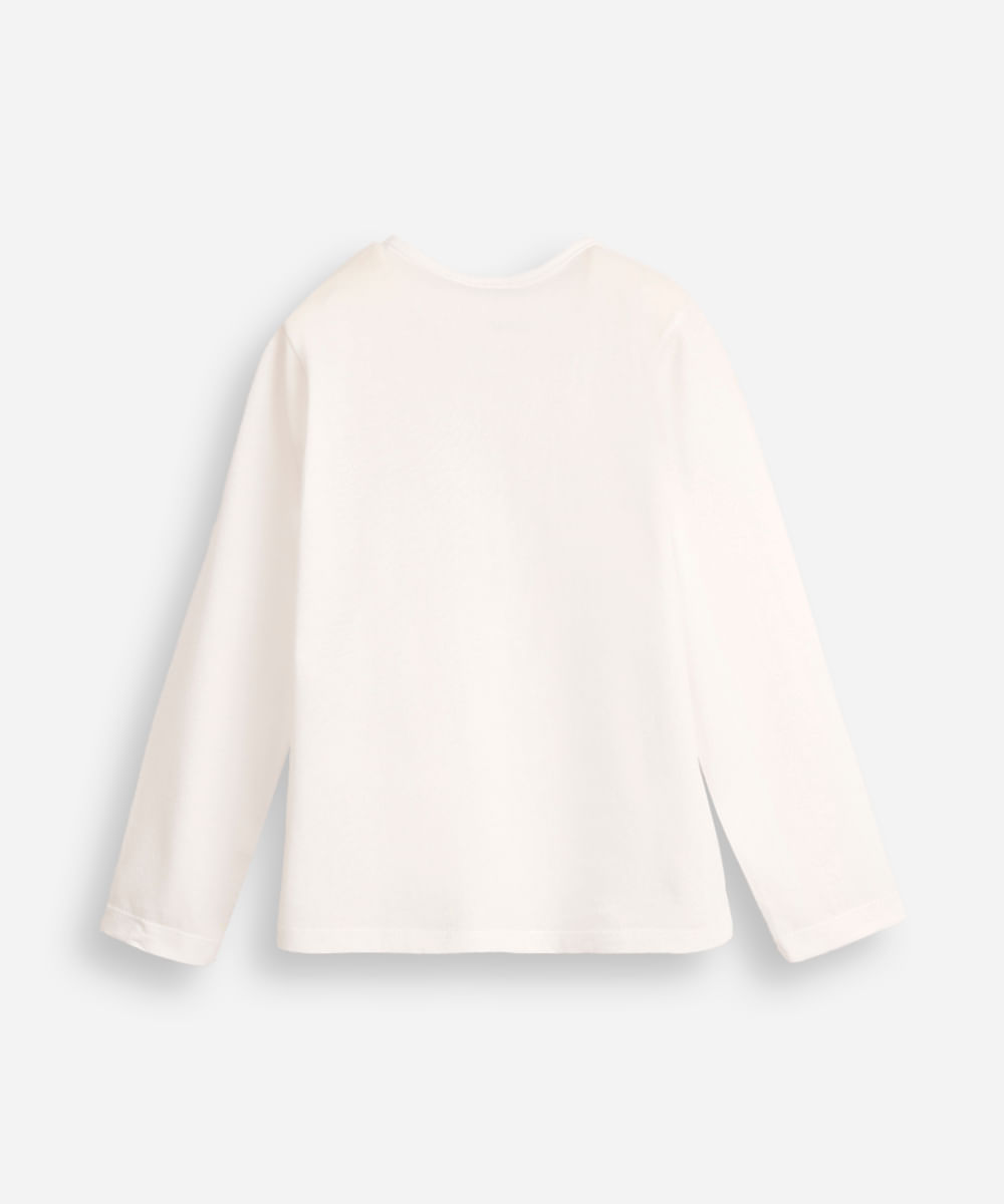 blusa de algodão infantil manga longa you are magical off white