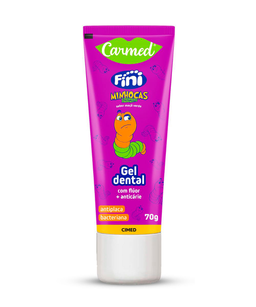 pasta de dente carmed com fluor fini minhocas 70g