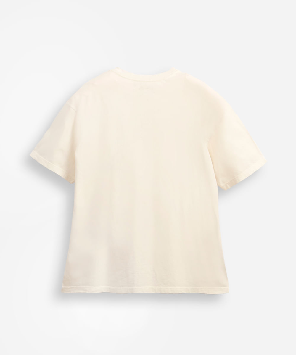 camiseta de algodão juvenil manga curta hello kitty bege