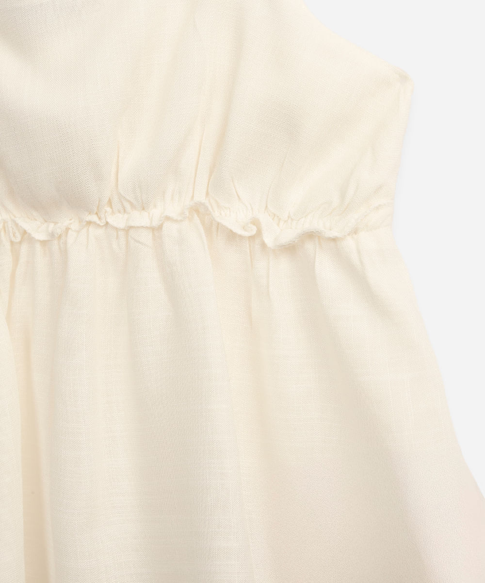bata de viscose juvenil com laço off white
