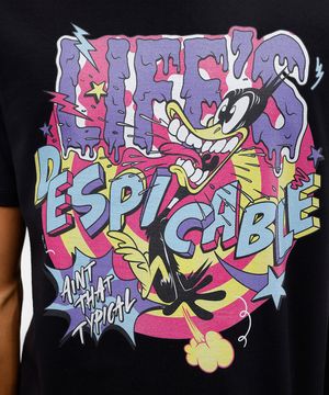 camiseta masculina de algodão patolino preta