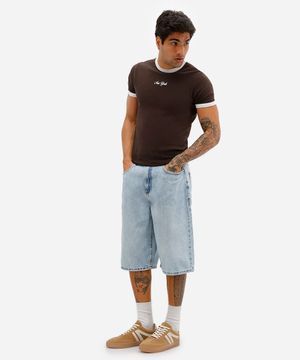 bermuda skater masculina jeans azul