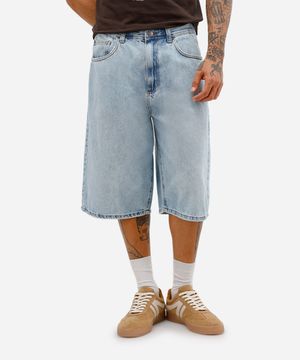 bermuda skater masculina jeans azul
