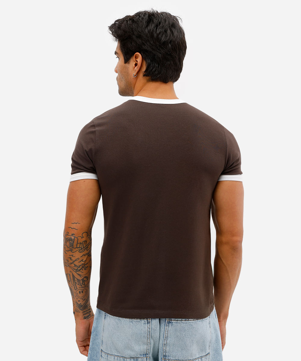 camiseta muscle masculina de algodão new york - marrom escuro