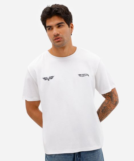 camiseta masculina manga curta hot wheels off white