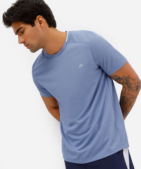 camiseta manga curta azul