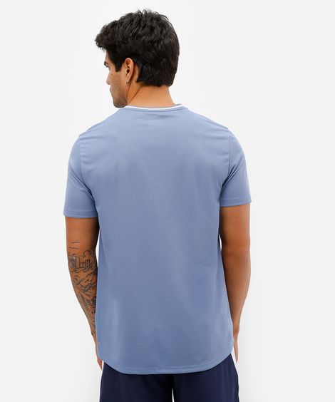 camiseta manga curta azul