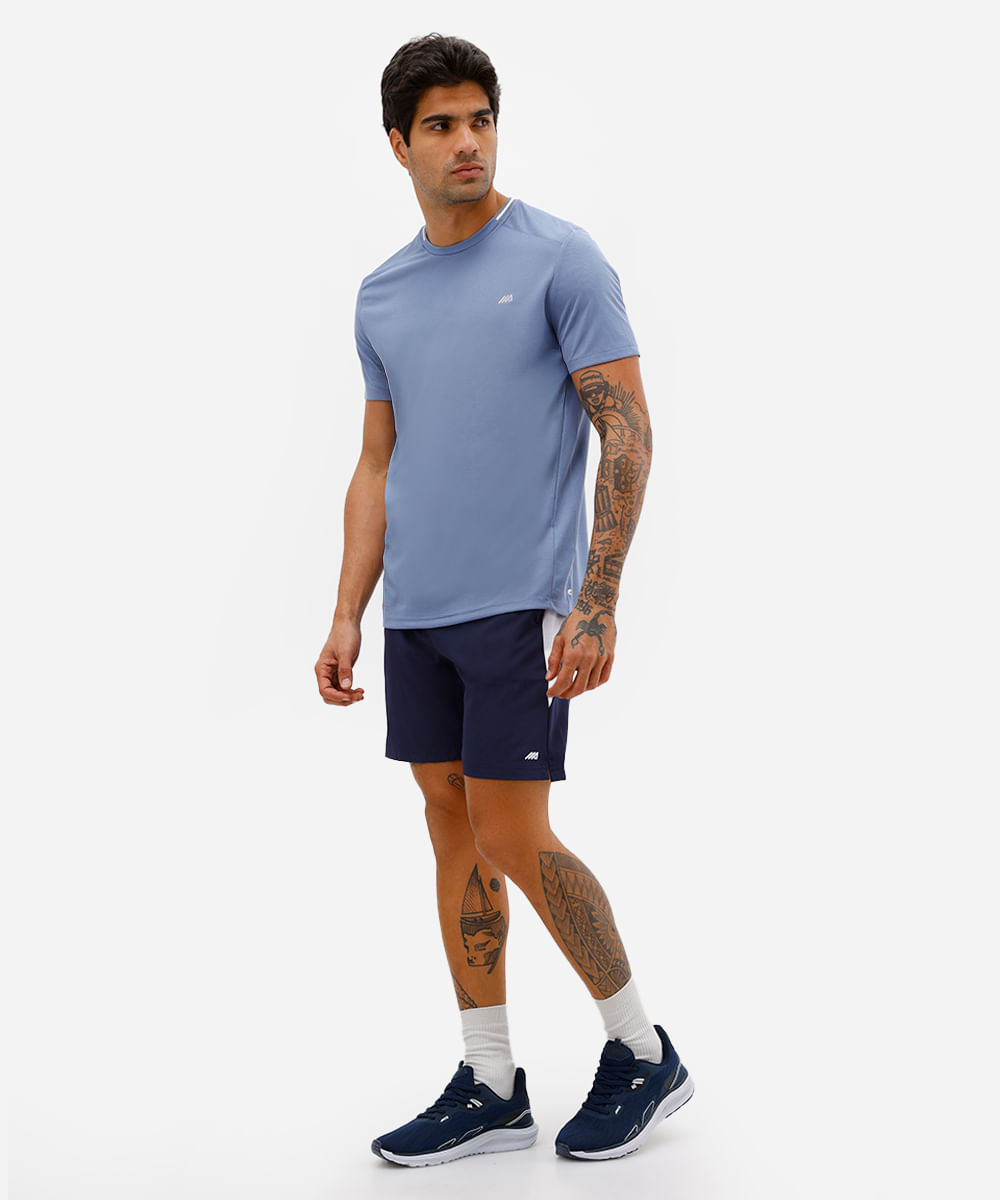 camiseta manga curta azul