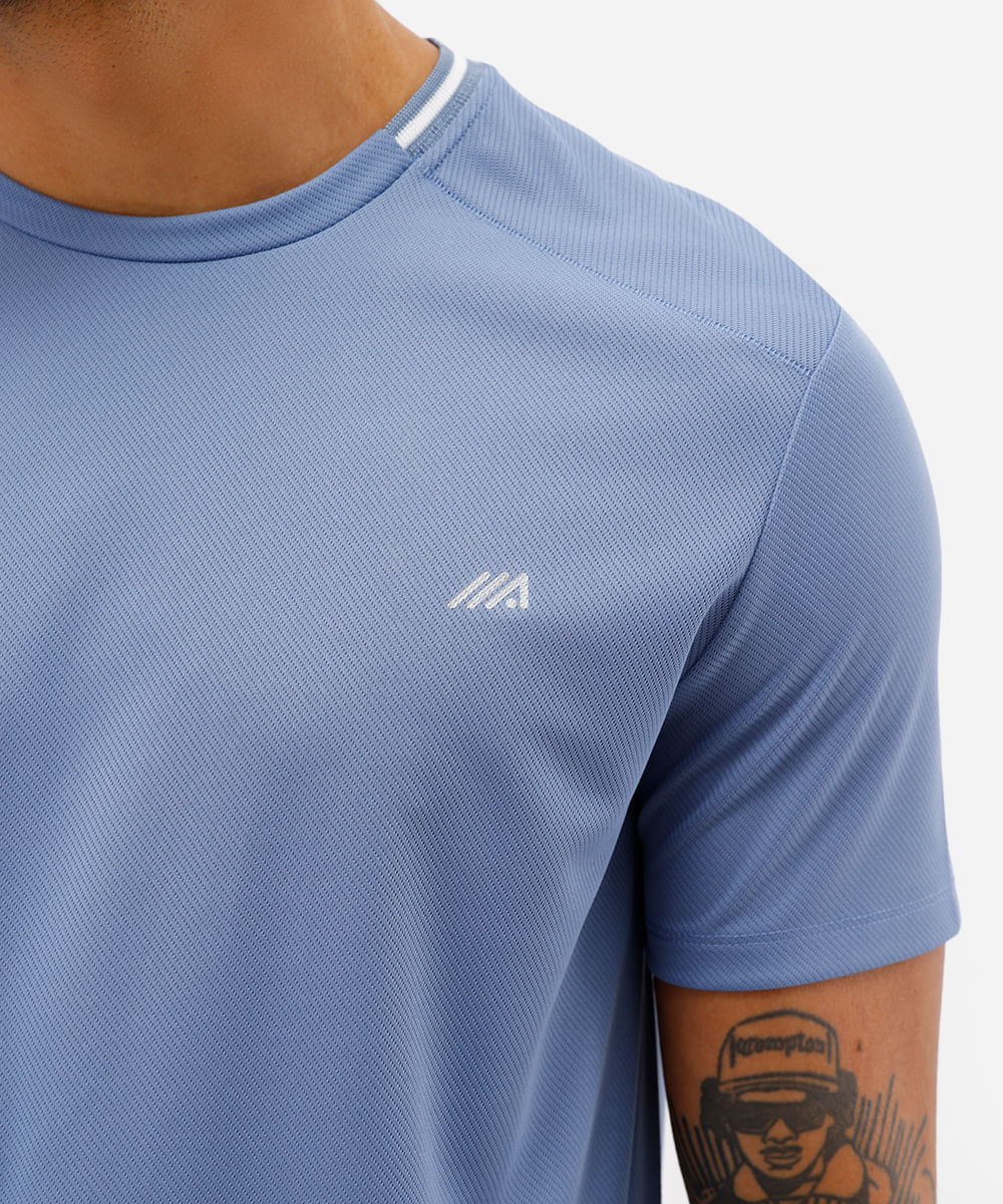 camiseta manga curta azul