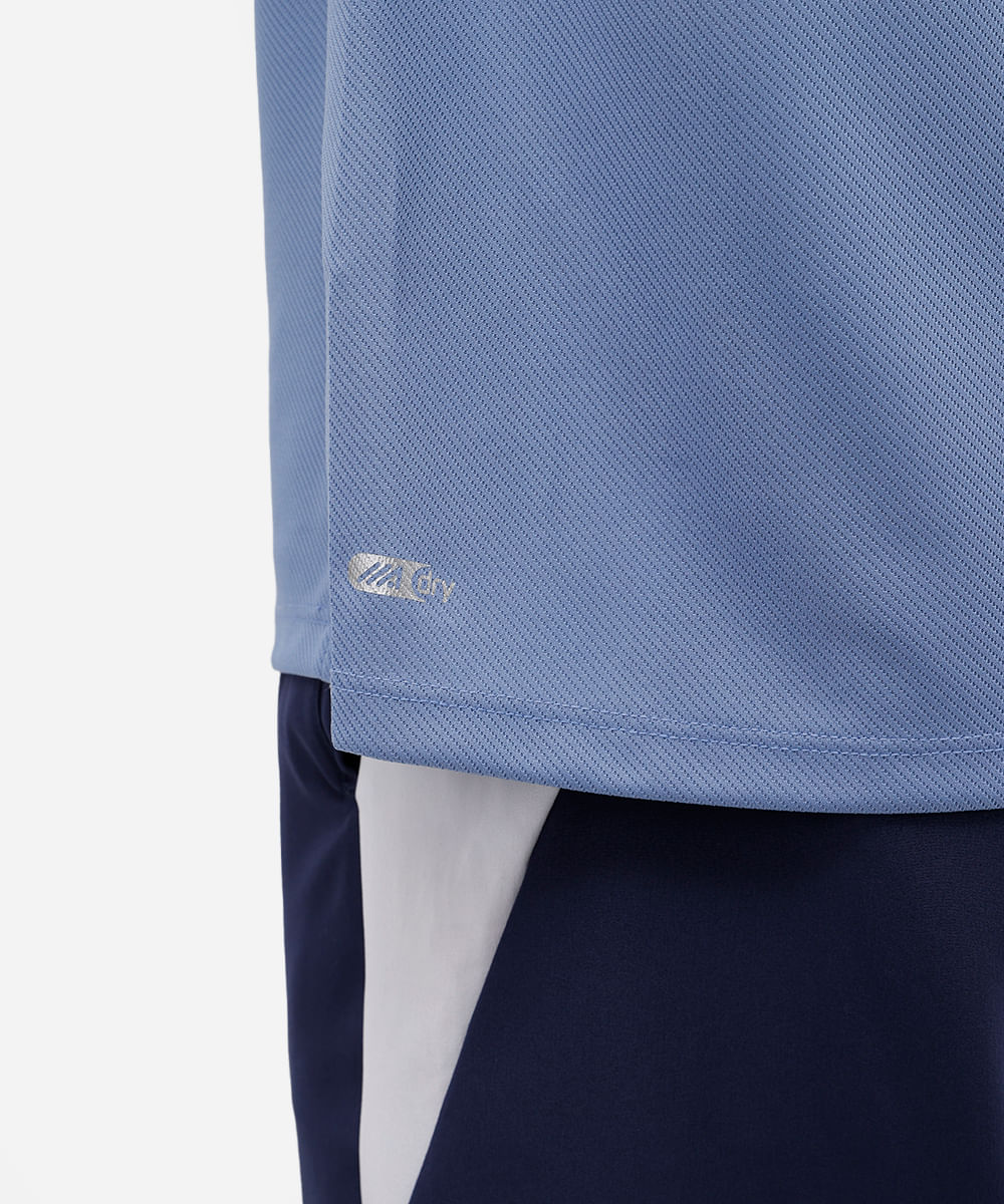 camiseta manga curta azul