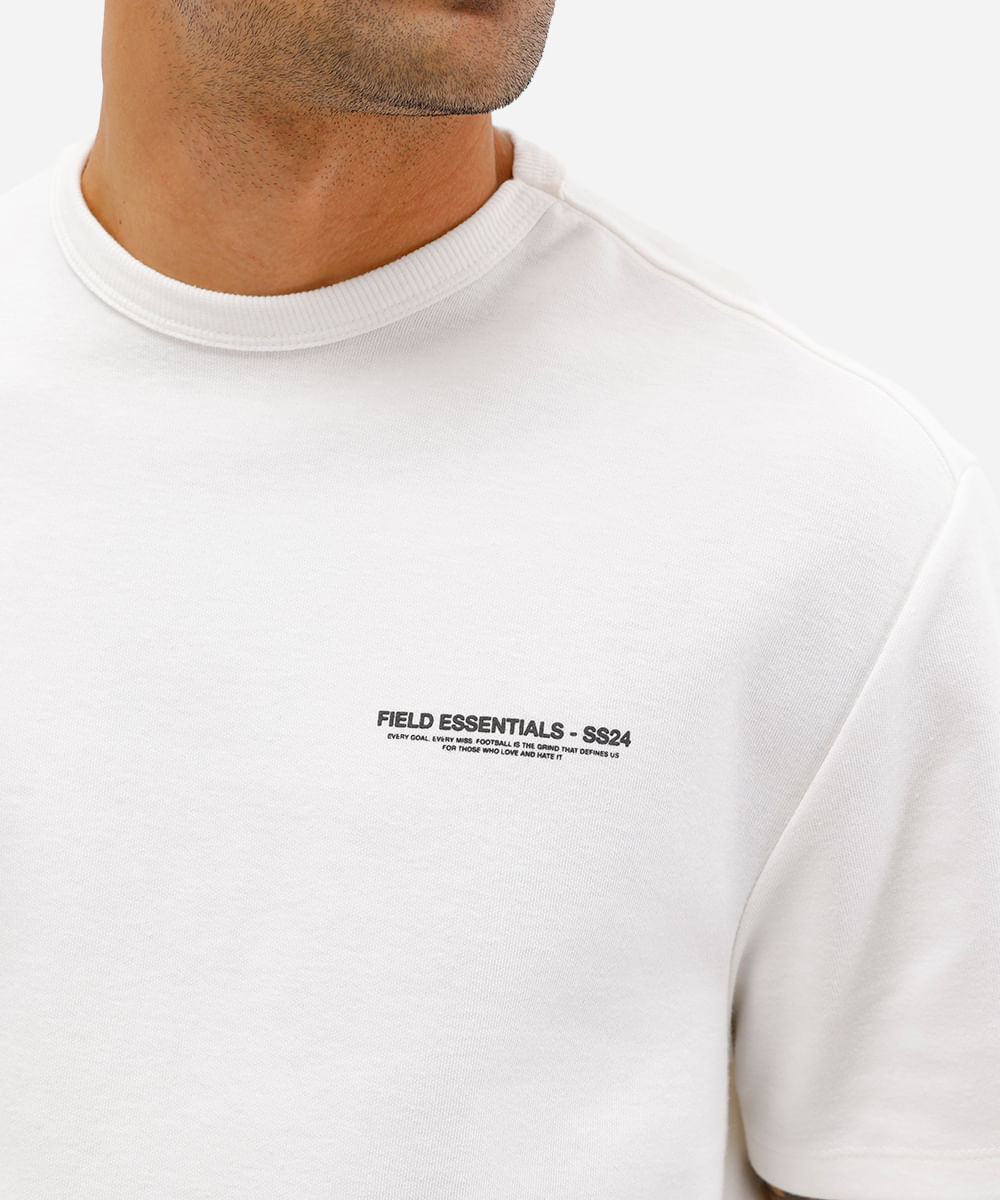 camiseta masculina de algodão estampada off white