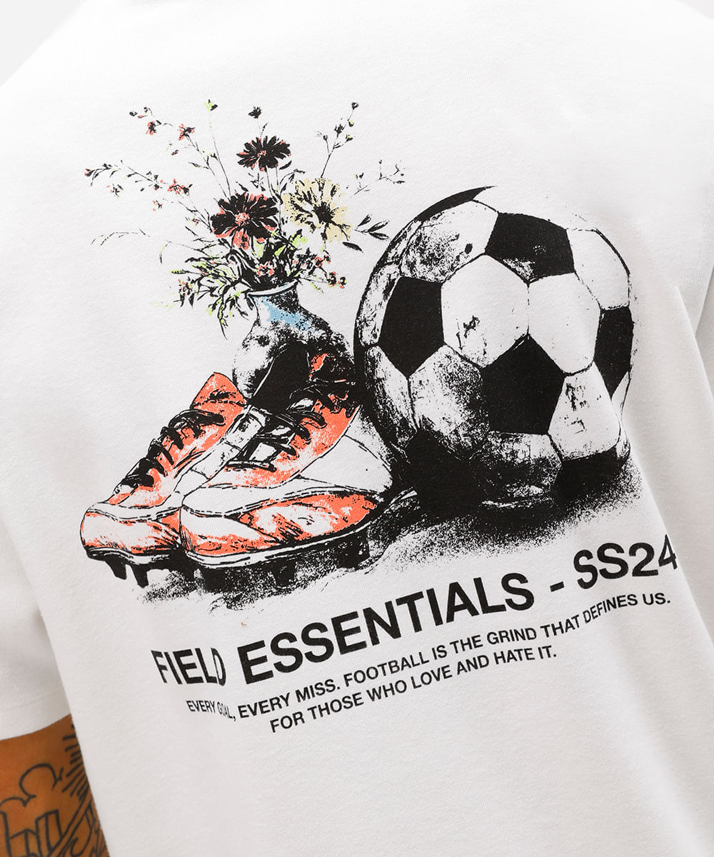 camiseta masculina de algodão estampada off white