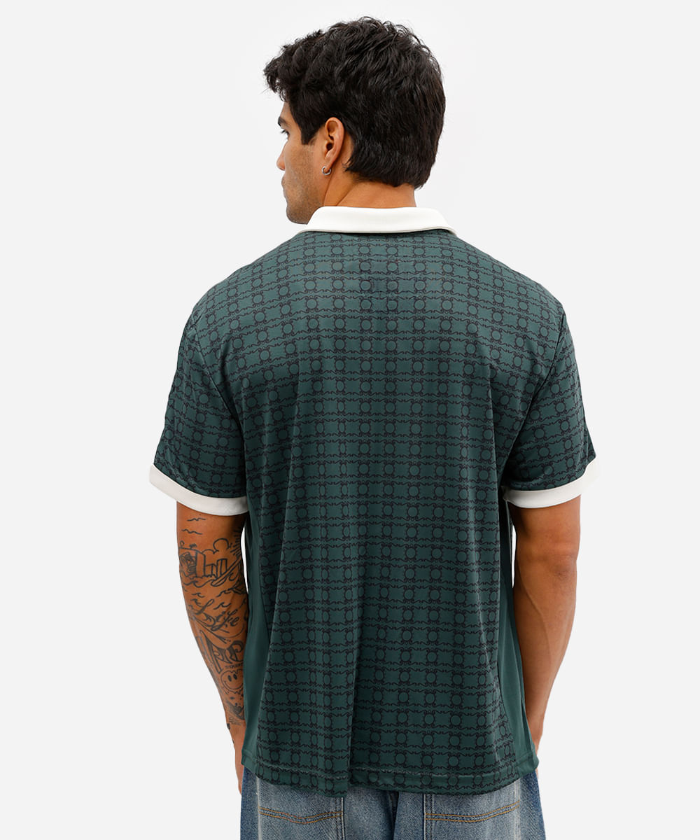 camiseta retrô unissex com gola manga curta paris verde