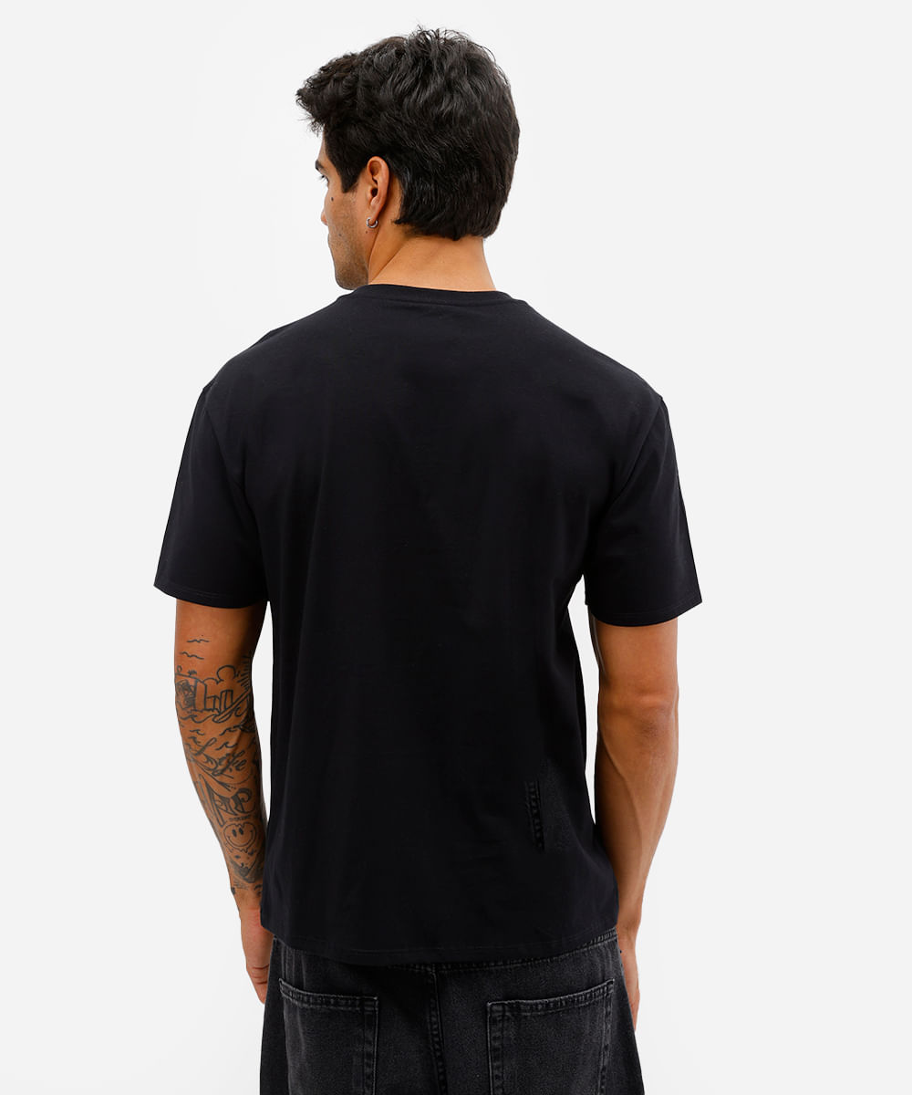 camiseta masculina de algodão batman preta