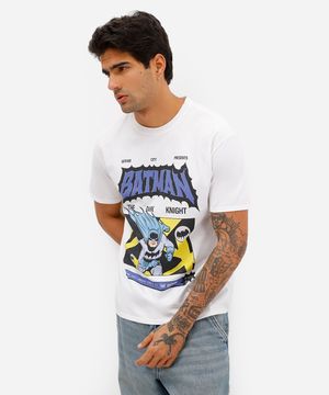 camiseta masculina de algodão batman off white
