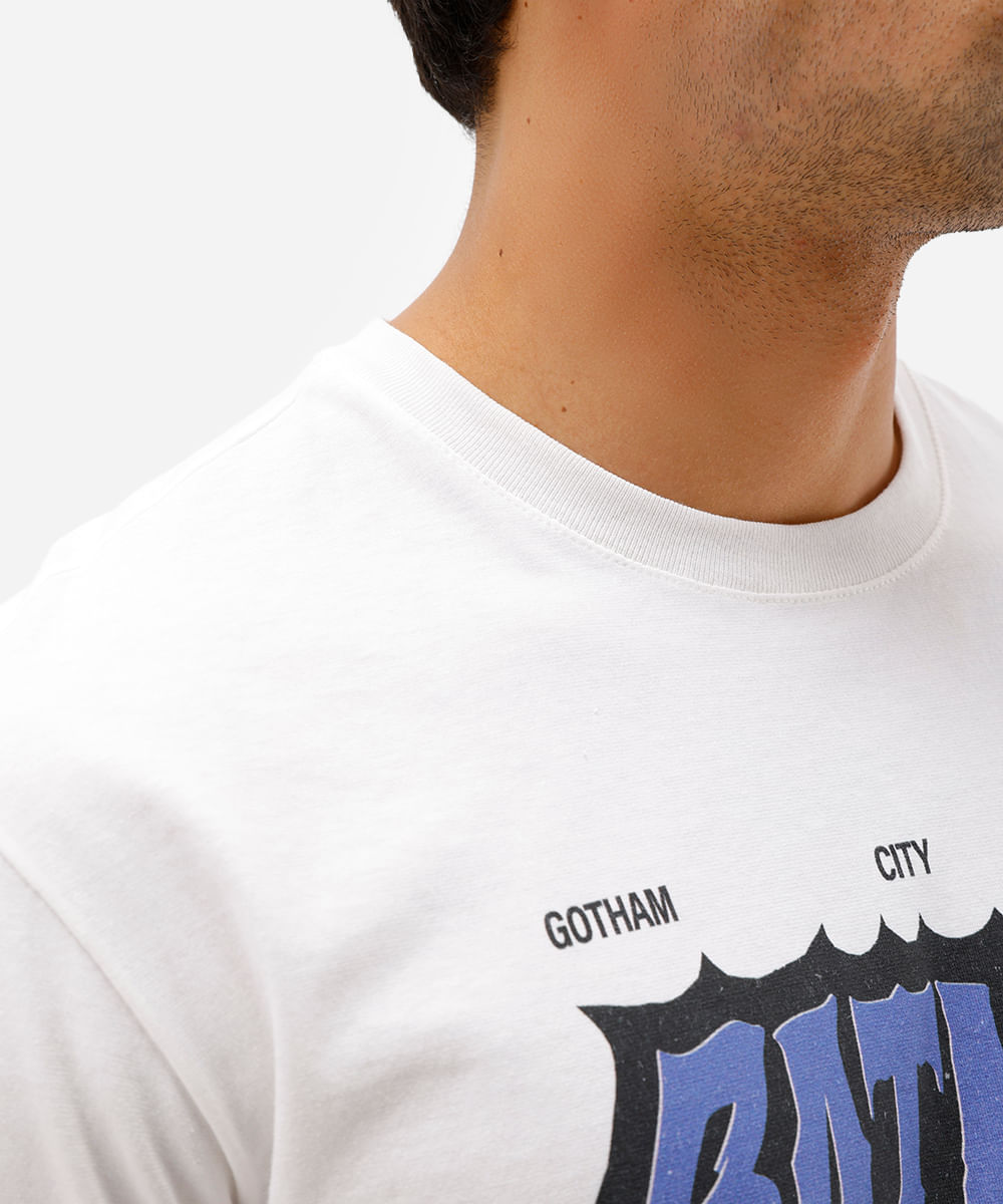 camiseta masculina de algodão batman off white