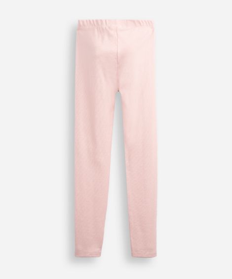 calça legging infantil canelada com nervura rosa